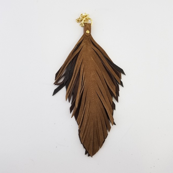 True Religion Handbags - Lauren Ralph Lauren BrownLeather FeatherCharm